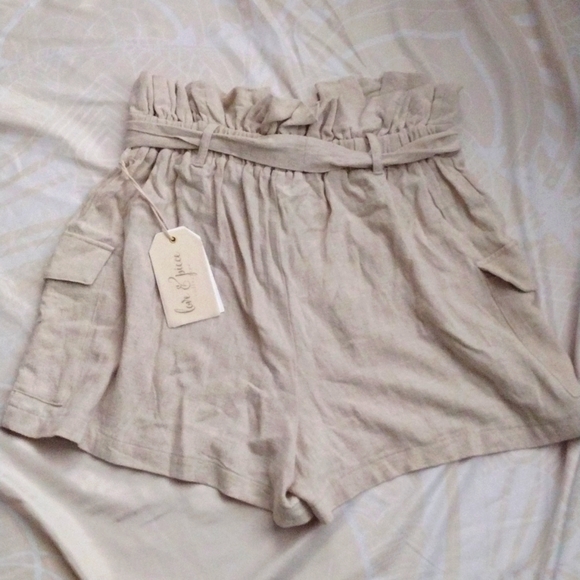 Women's Cotton and Linen Blend Shorts Size Large - Picture 4 of 6